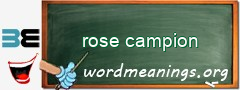 WordMeaning blackboard for rose campion
